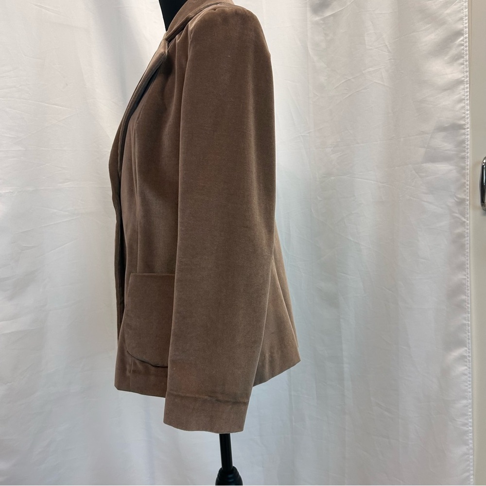 Perruzza vintage camel tan brown velvet single breasted blazer jacket🇨🇦 - Picture 4 of 11